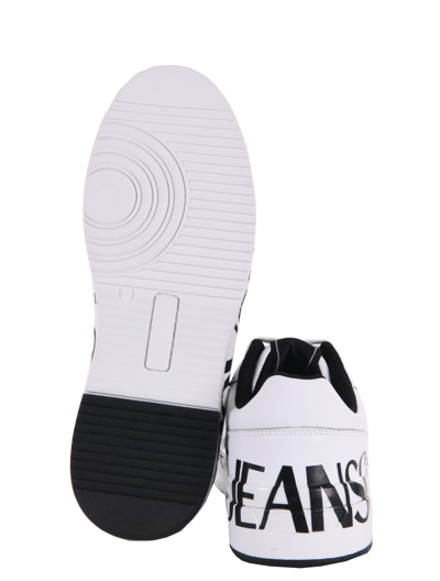 Shop Versace Jeans Couture Sneakers  In Pelle In Bianco
