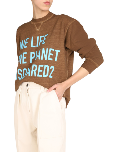 Shop Dsquared2 One Life Sweatshirt In Marrone