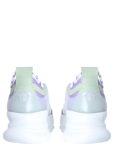 Shop Versace Chain Reaction Sneakers In Bianco