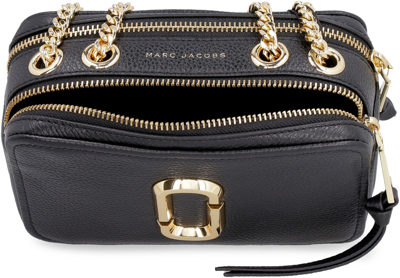 Shop Marc Jacobs The Glam Shot Leather Shoulder Bag In Black