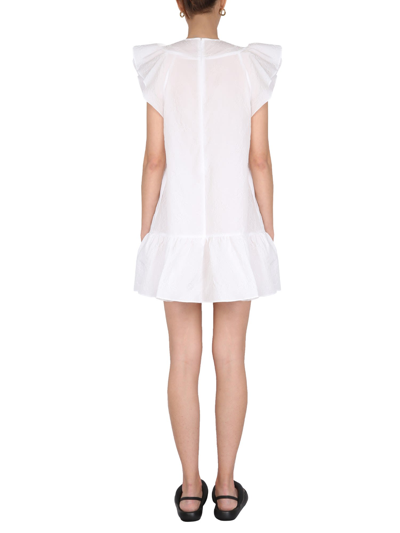 Shop Red Valentino Crepe Envers Dress In Bianco