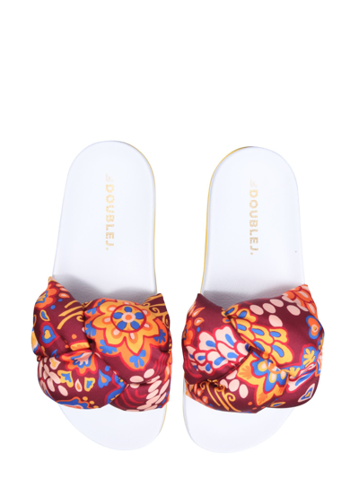 Shop La Doublej Braid Slide Sandals In Bianco