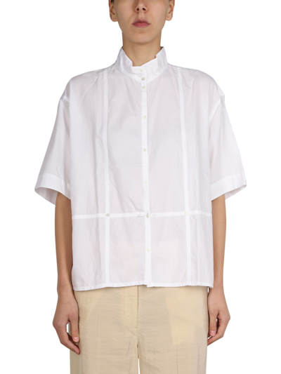 Shop Lemaire Poplin Shirt In Bianco