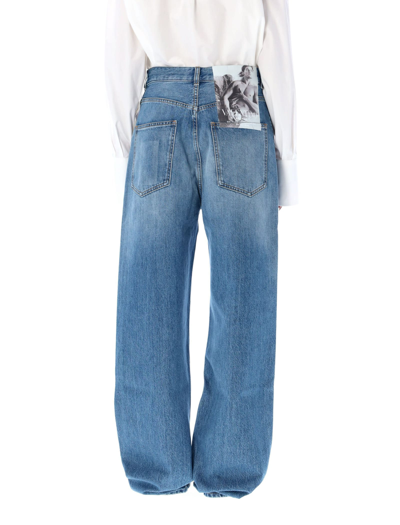 Shop Valentino Archive 1985 Print Denim In Medium Blue