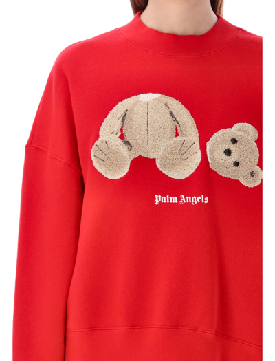 Shop Palm Angels Bear Sweatshirt In Red