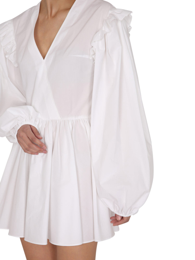 Shop Patou V-neck Dress In Bianco
