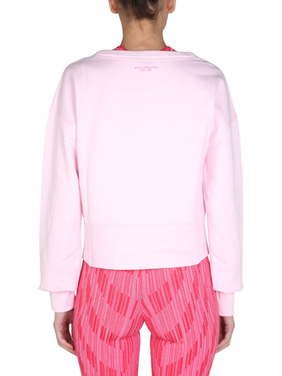 Shop Philosophy Di Lorenzo Serafini Regular Fit Sweatshirt In Rosa