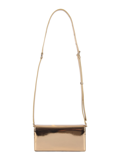Shop Dolce & Gabbana Maxi Logoed Plate Phone Bag In Oro