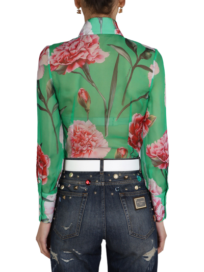Shop Dolce & Gabbana Chiffon Shirt In Multicolor