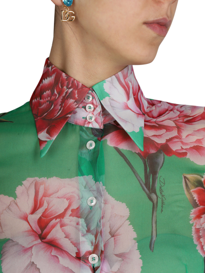 Shop Dolce & Gabbana Chiffon Shirt In Multicolor