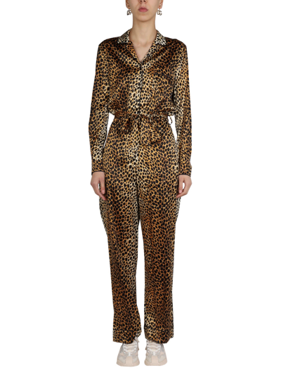 Shop Dolce & Gabbana Animal Pattern Satin Jumpsuit In Multicolor