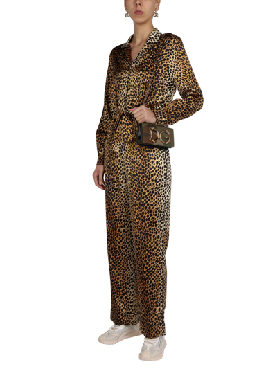 Shop Dolce & Gabbana Animal Pattern Satin Jumpsuit In Multicolor