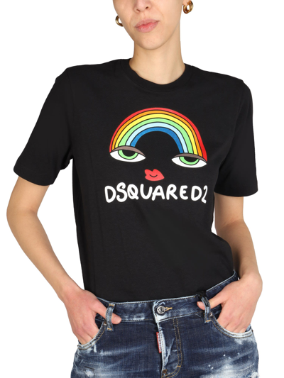 Shop Dsquared2 Rainbow Renny T-shirt In Nero