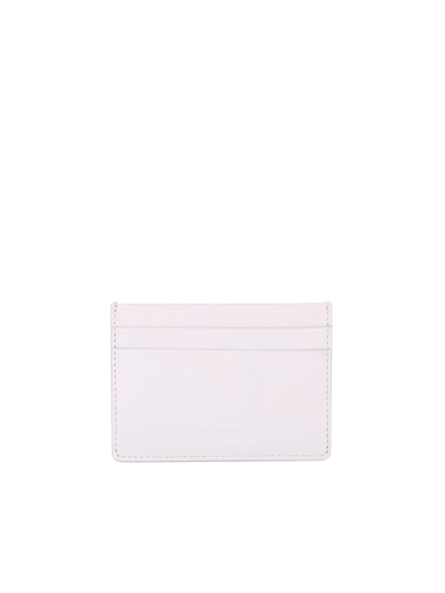 Shop Jil Sander Debossed-logo Leather Cardholder In White