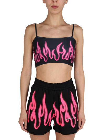 Shop Vision Of Super Flames Top In Nero