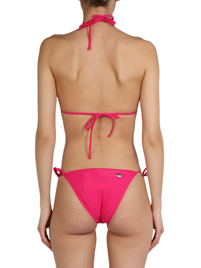 Shop Chiara Ferragni Logo Bikini Briefs In Fucsia