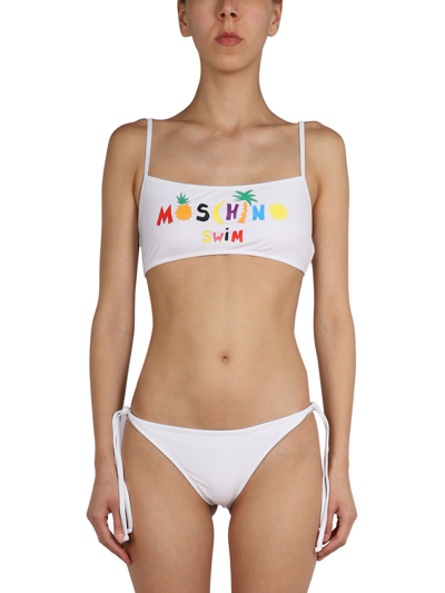 Shop Moschino Bikini Briefs In Bianco