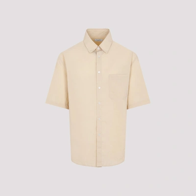 Lemaire Regular Collar Short Sleeve Shirt In Color: Golden Sand 