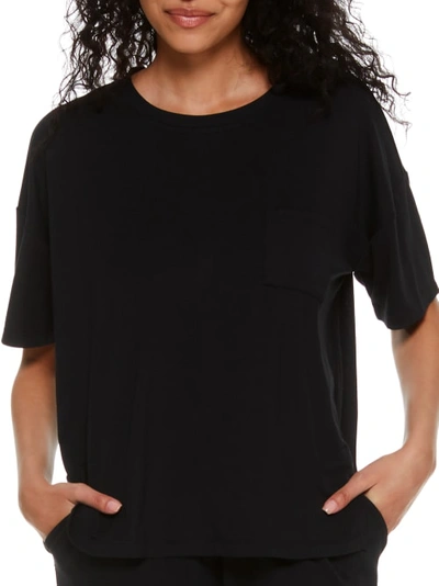 Shop Bare Necessities Relax, Recharge, Recycled Ribbed Knit Tee In Black