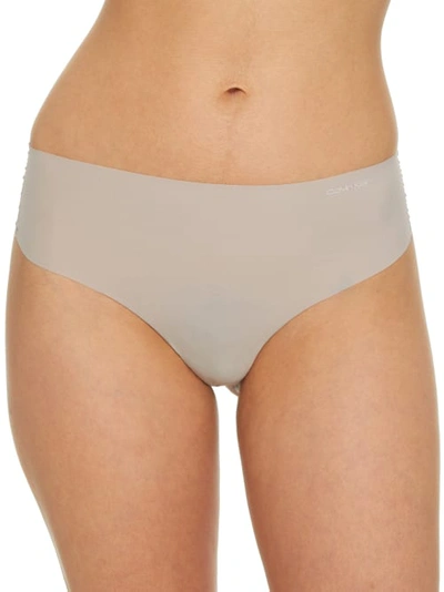 Shop Calvin Klein Invisibles High-waist Thong In Dove
