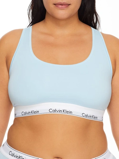 Shop Calvin Klein Plus Size Modern Cotton Bralette In Rain Dance