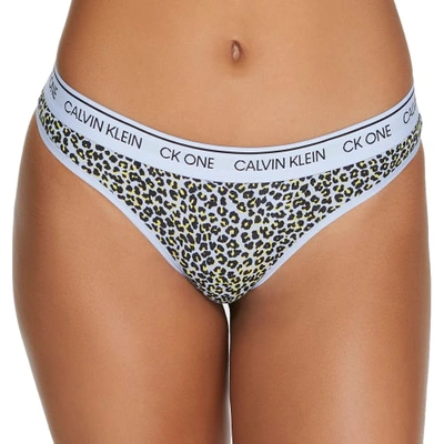 Shop Calvin Klein Ck One Cotton Thong In Mini Cheetah Print