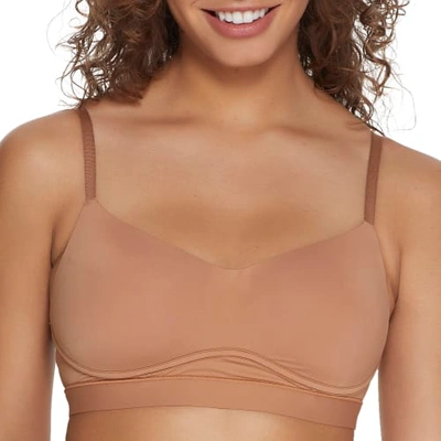 Shop Calvin Klein Perfectly Fit Lightly Lined Wire-free Bralette In Sandalwood