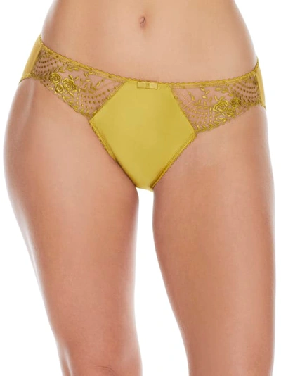 Shop Dita Von Teese Julie's Roses Bikini In Chartreuse