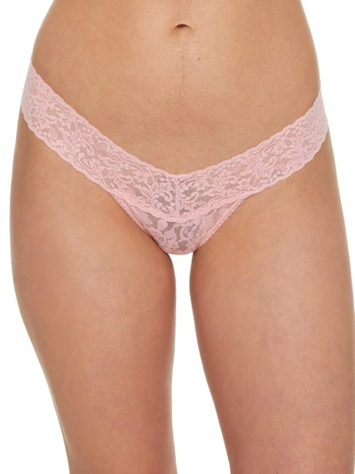 Shop Hanky Panky Signature Lace Low Rise Thong In Deep Sea Coral