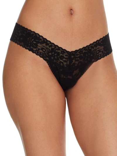 Shop Hanky Panky Daily Lace Low Rise Thong In Black