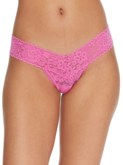 Shop Hanky Panky Daily Lace Low Rise Thong In Dream House Pink