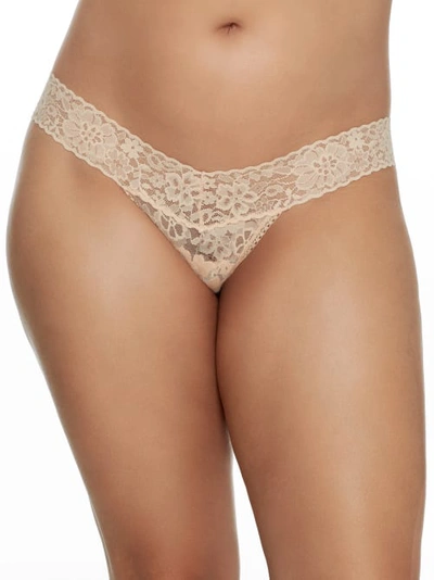 Shop Hanky Panky Daily Lace Low Rise Thong In Vanilla