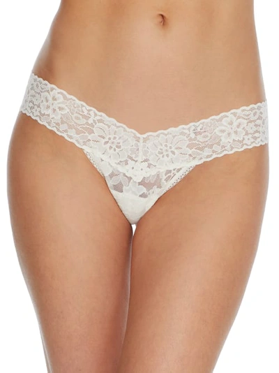 Shop Hanky Panky Daily Lace Low Rise Thong In Marshmallow