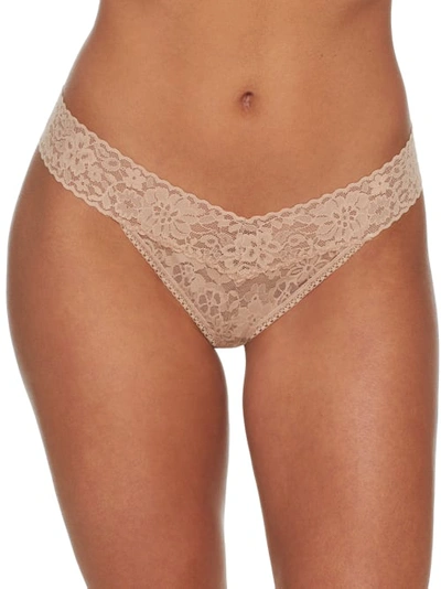 Shop Hanky Panky Daily Lace Original Rise Thong In Taupe