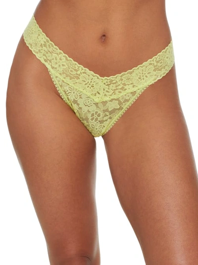 Shop Hanky Panky Daily Lace Original Rise Thong In Lime Zest