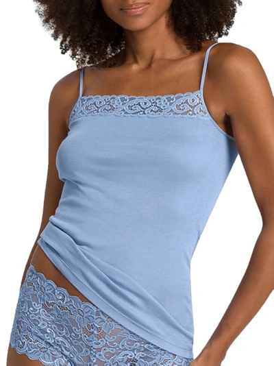 Shop Hanro Luxury Moments Camisole In Blue Moon