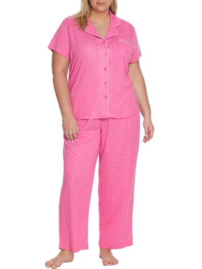 Karen Neuburger Plus Size Girlfriend Knit Pajama Set In Pinking Of You |  ModeSens