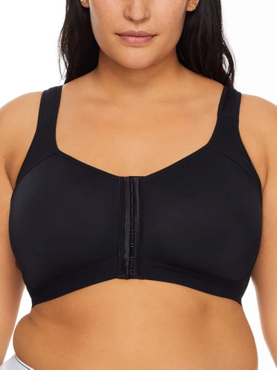 Shop Leading Lady Lilian Back Smoothing Front-close Wire-free Bra In Black