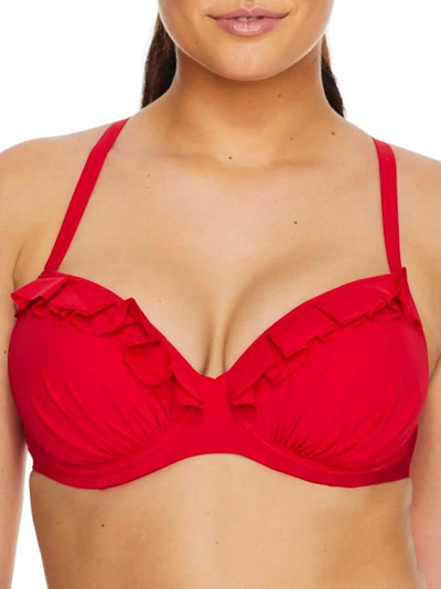 Shop Pour Moi Space Convertible Underwire Bikini Top In Red