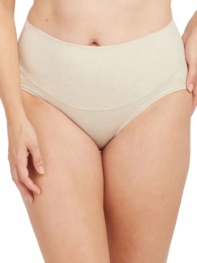 Spanx Cotton Control Brief In Heather Oatmeal