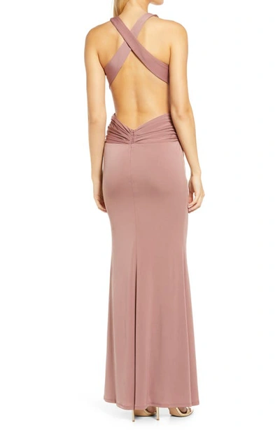 Shop Katie May Secret Agent Side Cutout Gown In Ash Rose