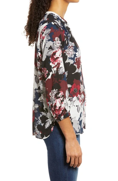 Shop Nydj High/low Crepe Blouse In Victoria Blossoms