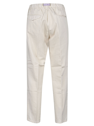 Shop White Sand Cotton Trousers In Beige