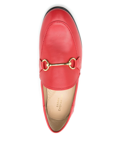 Shop Sarah Chofakian Milao Leather Loafers In Red