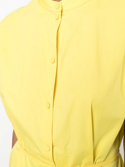 Shop Yves Salomon Short Sleeve Mid-length Dress In Gelb