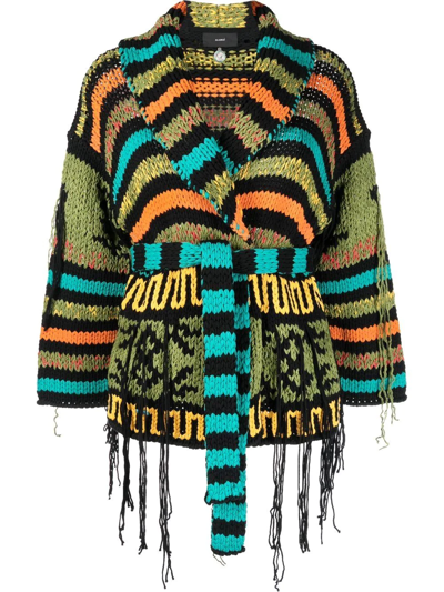 Alanui Ocho Rios Chunky Cardigan In Grün