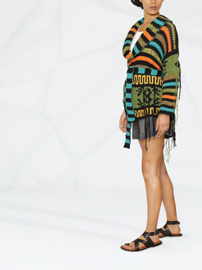 Alanui Ocho Rios Chunky Cardigan In Grün