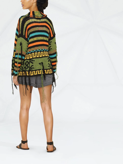 Alanui Ocho Rios Chunky Cardigan In Grün