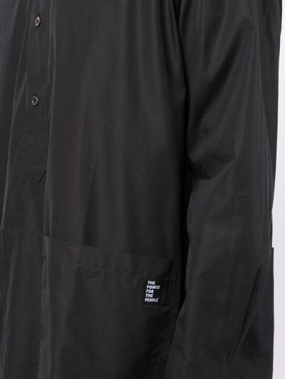 The Power For The People Logo-patch Long-sleeved Shirt In Schwarz