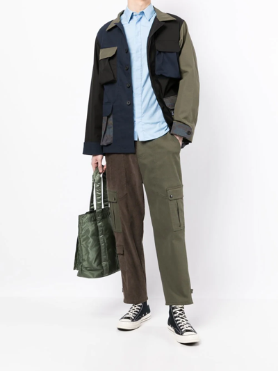 The Power For The People Panelled-design Military Jacket In Mehrfarbig